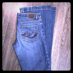 Wide legged denim jeans
